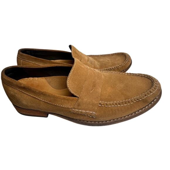 Cole Haan Tan Suede Men Sz 11.5 M Penny Loafers C05681 Heel Comfort - Picture 2 of 16